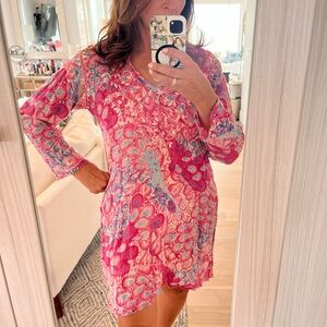 Pink Floral Beach Cover-Up
